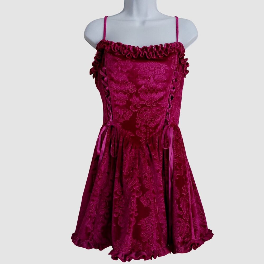 Sugar Thrillz Dolls Kill Sweet Icing Corset Dress Twee Coquette Velvet Victorian